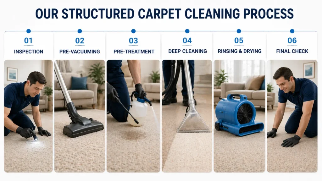 Our Structured Carpet Cleaning Process